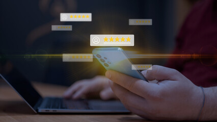 Digital Customer Reviews and Star Ratings on Mobile Devices for Online Businesses