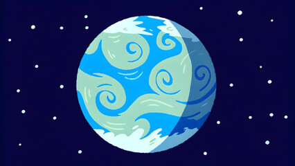 Naklejka premium Clear cartoon like photo that shows the earth