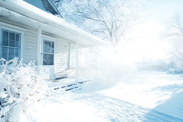 Winter Sunlight on a Snowy Home.