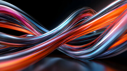 Abstract Colorful Fluid Lines Design