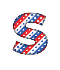 Fototapeta premium S Alphabet letter text USA stars pattern pattern font transparent background
