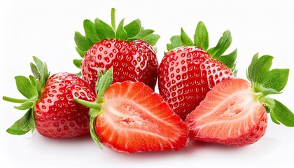 strawberries isolated on white background