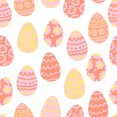 Hand Drawn Easter Egg Seamless Pattern