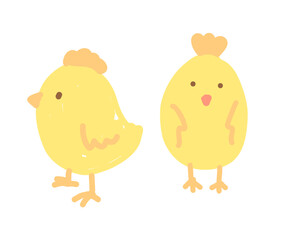Cute Yellow Chicks, Playful Easter Chick Illustration