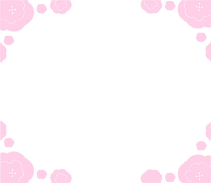 vecter cherry blossom pink frame with flowers