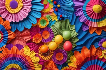 Dynamic Multicolored Festival Background with Playful Texture and Bright Margins