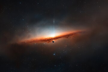 Fototapeta premium Cosmic Jet Erupts for Planet Observes.