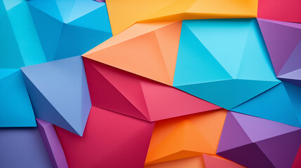 Obraz premium Abstract texture geometry colored paper. Place for text. Multicolor abstract flat lay. Copy save, top view