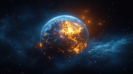 Fototapeta premium Planet earth viewed from outer space.