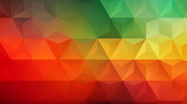Polygonal mosaic background in rasta colors