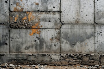Naklejka premium Rough Concrete Wall Background Texture with Grime and Pattern