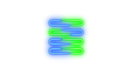 Neon align justify symbol icon glowing with transparent background