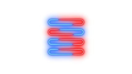 Neon align justify symbol icon glowing with transparent background