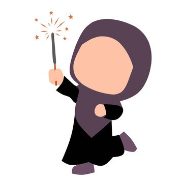 girl playing firework