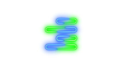 Neon align right symbol icon glowing with transparent background