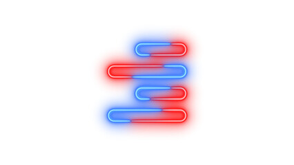 Neon align right symbol icon glowing with transparent background