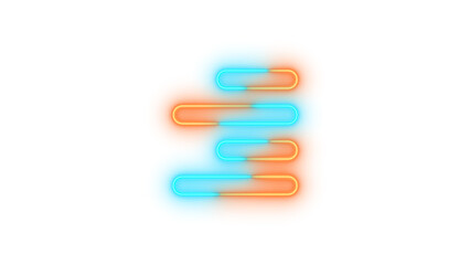 Neon align right symbol icon glowing with transparent background