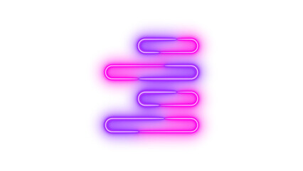 Neon align right symbol icon glowing with transparent background