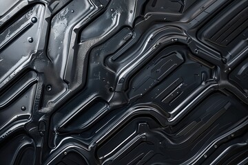 Industrial Black Metal Texture Scene with Smooth and Shiny Finish