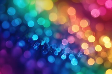Fototapeta premium bokeh lights in rainbow colors, creating an abstract and colorful background with a soft focus effect Generative AI