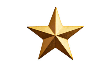 Obraz premium Golden star object on black background. Holiday decoration, cut out transparent