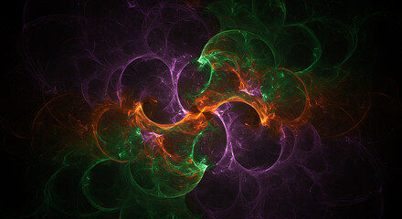 Obraz premium abstract fractal background with circles