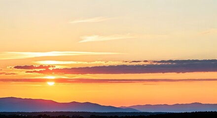 Obraz premium A modern watercolor sunset with geometric shapes blending into the sky, Ai Generated