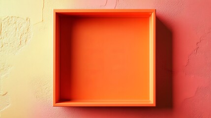 A 3D render presents a minimalist background with a striking embossed 3D shape, alongside a yellow gradient surface that boasts an extruded square