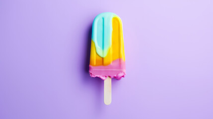 Refreshing frozen popsicles in playful hues standing out against minimalist studio setups great for advertising food styling and seasonal designs
