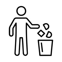 Person discarding waste into bin in urban setting showcasing responsible waste management practices