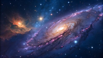 Fototapeta premium Deep space galaxy background featuring colorful ne