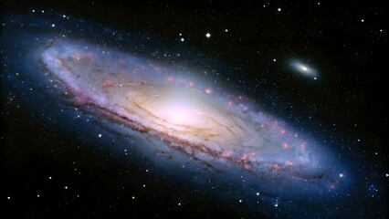 Fototapeta premium Deep space galaxy background featuring colorful ne