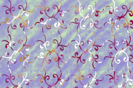 Decorative abstract floral pattern on pastel backdrop