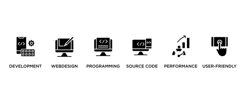 MOBILE FIRST banner web icon vector illustration concept with icon of  development, webdesign, programming, source code, performance, user-friendly,