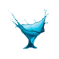 Dynamic blue paint splash with a transparent background, ideal for ads, presentations, and artistic compositions.