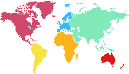 World map. Color modern vector map. Silhouette map