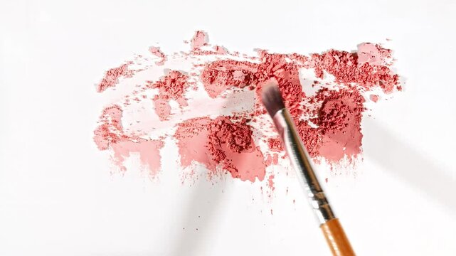 Cosmetic Smears of Creamy Texture, Concealer, Liquid Foundation, Gel Fluid, Makeup Brush, Spatula. Beauty Skincare Product Sample. Advertising. Organic Cosmetics, Medicine. Macro shoot. 4k