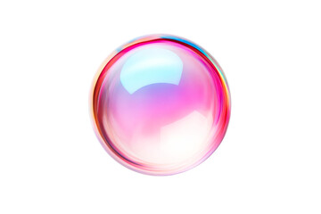 Iridescent bubble, colorful sphere, cut out transparent