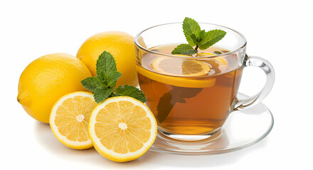 Fototapeta premium Refreshing Lemon Tea with Mint