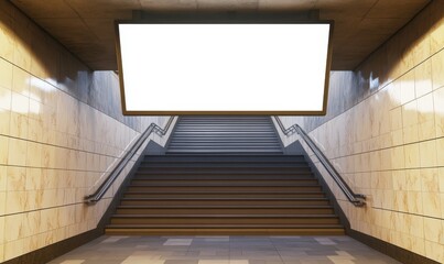 Obraz premium Image of a mockup billboard with a blank white screen and LED posters in a subway station for advertising purposes