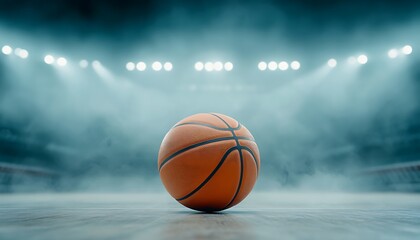 Obraz premium Basketball Arena Spotlight Smoke.