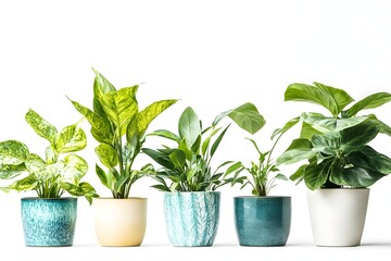 Obraz premium Set of potted plants with large leaves