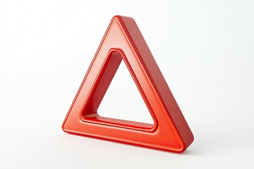 3D render of a red triangle warning sign.