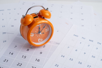 Monthly calendar. Calendar with date on paper. Day planner. Schedule of the week, month and year....