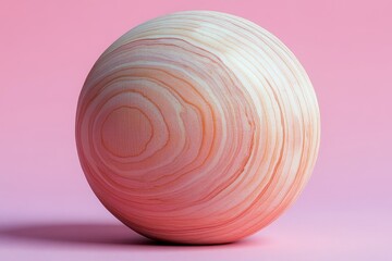 Against a pink background, a wooden cylinder is shown in a 3D render