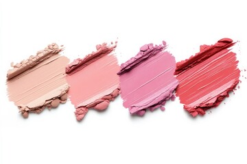 Lipstick swatches on white background. AI generated