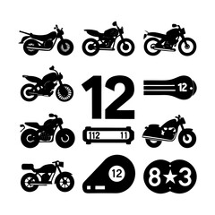 Obraz premium Motorcycle silhouette bundle vector design