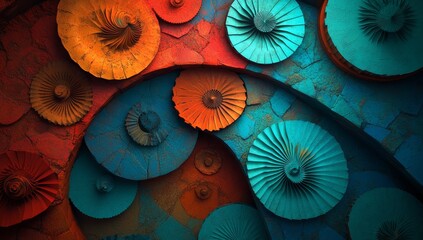 Obraz premium The 3D render showcases an abstract design that incorporates a metal stacks pattern