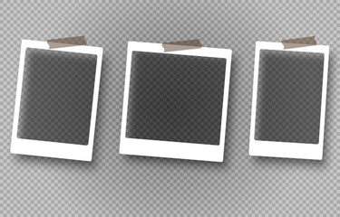 Retro Polaroid film with signature perforations and a subtle vintage effect. Designed in vector graphics, perfect for photo collages, design, and creative projects. Png background. PNG poloroid.