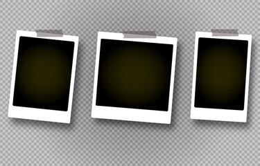 Retro Polaroid film with signature perforations and a subtle vintage effect. Designed in vector graphics, perfect for photo collages, design, and creative projects. Png background. PNG poloroid.